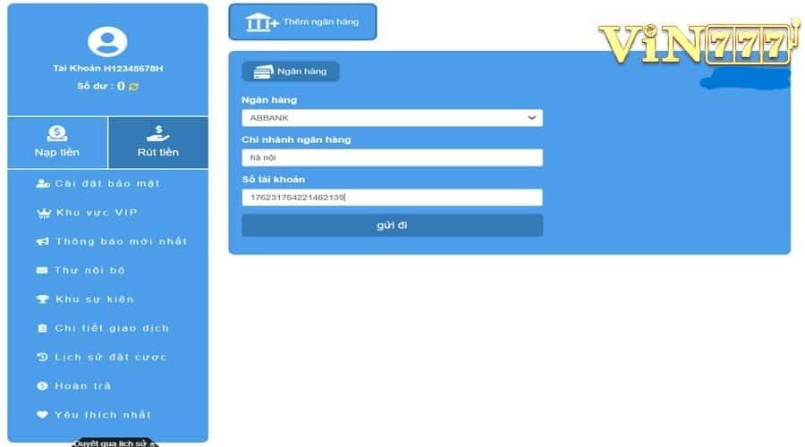 Những hình thức rút tiền Vin777 nhanh chóng nhất